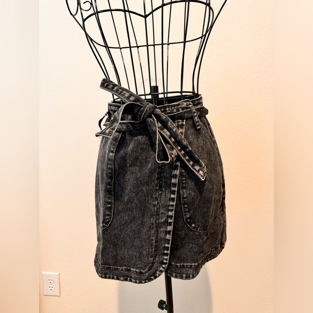 Black Denim Skirt